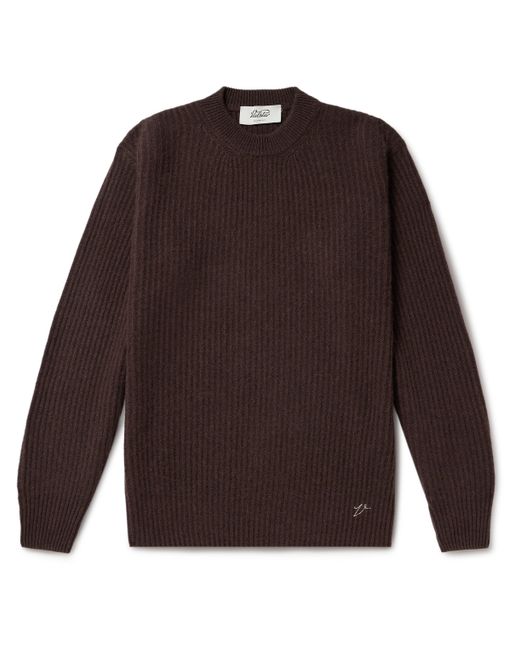Valstar Logo-Embroidered Ribbed Cashmere Sweater