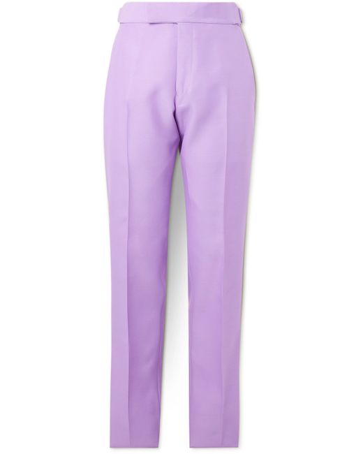 Tom Ford Straight-Leg Wool and Silk-Blend Poplin Suit Trousers