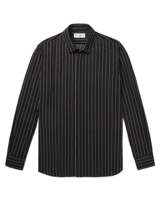 Saint Laurent Pinstriped Silk-Georgette Shirt