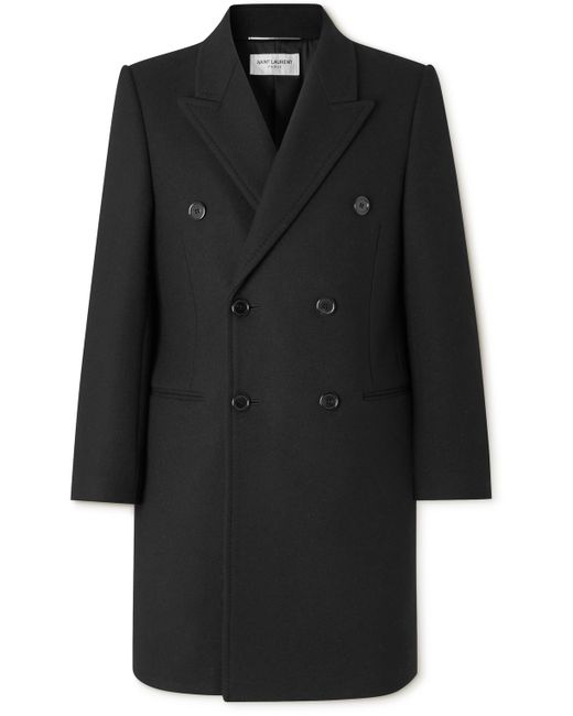 Saint Laurent Double-Breasted Wool Overcoat