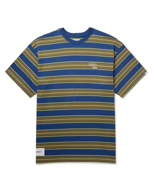 Wtaps Logo-Embroidered Striped Cotton-Jersey T-Shirt