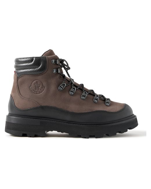Moncler Peka Trek Leather-Trimmed Nubuck Hiking Boots