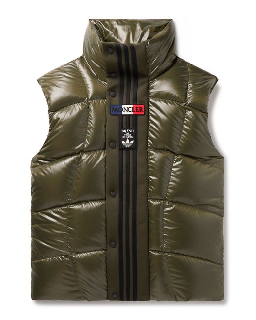 Moncler Genius adidas Originals Tech Jersey-Trimmed Quilted Glossed-Shell Down Gilet