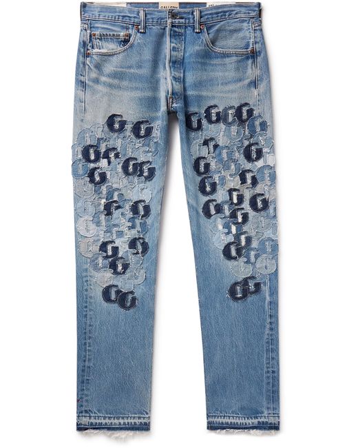 Gallery Dept. Gallery Dept. Super G Straight-Leg Logo-Appliquéd Distressed Jeans 28W 30L