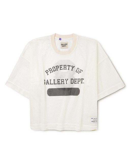 Gallery Dept. Gallery Dept. Practice Cropped Logo-Print Mesh T-Shirt