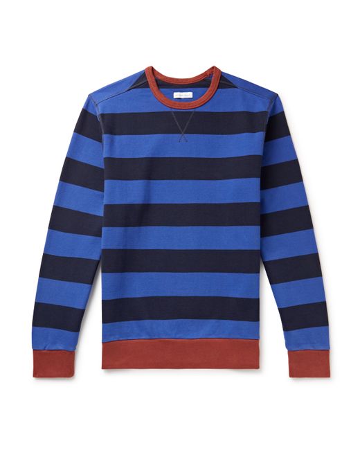 Pop Trading Company Striped Logo-Print Cotton-Jersey Sweatshirt
