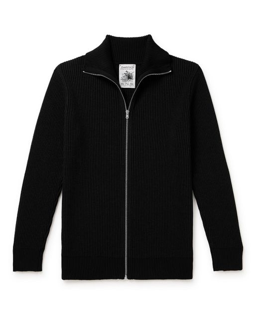 S.N.S. Herning Ribbed Wool Zip-Up Sweater