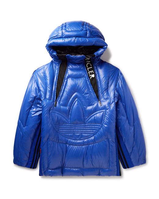 Moncler Genius adidas Originals Chambery Canvas-Trimmed Quilted Glossed-Shell Hooded Down Jacket