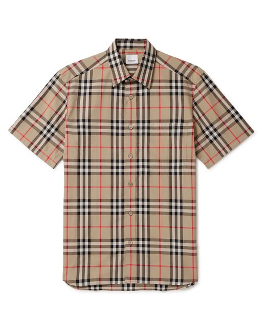 Burberry Checked Cotton-Poplin Shirt