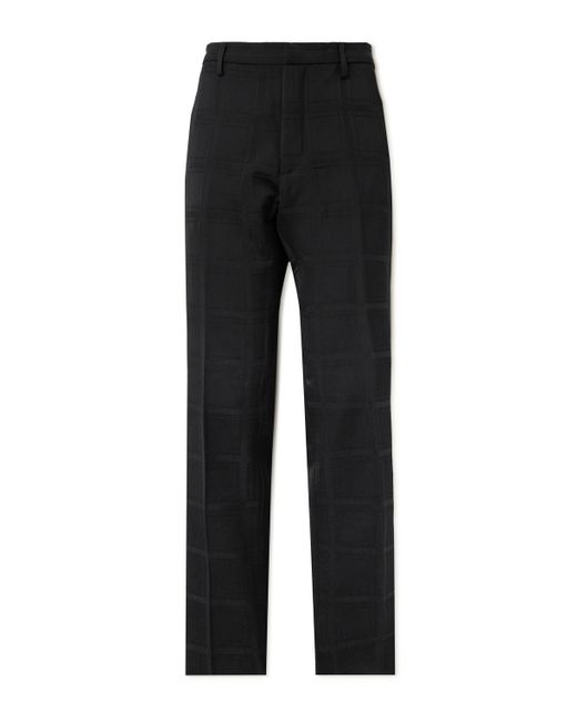 Etro Straight-Leg Checked Cotton-Jacquard Suit Trousers
