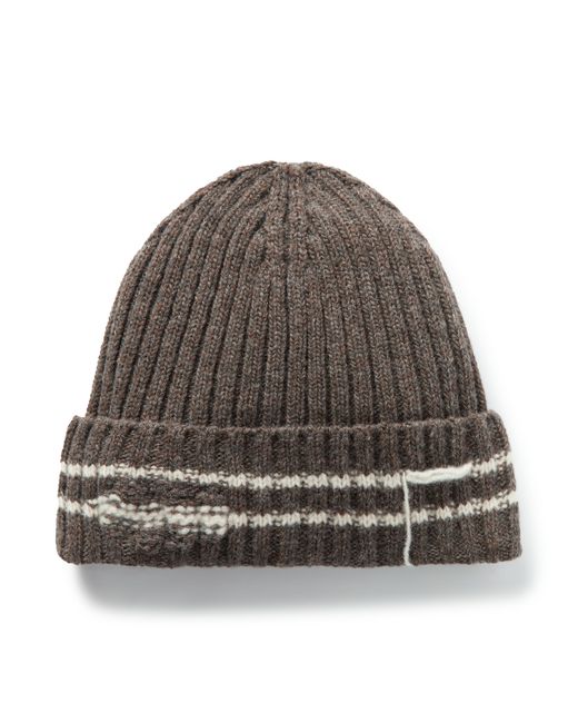 mfpen Court Striped Ribbed Recycled-Wool Beanie