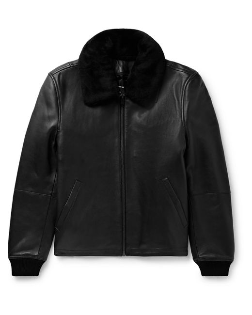 Yves Salomon Shearling-Trimmed Leather Jacket