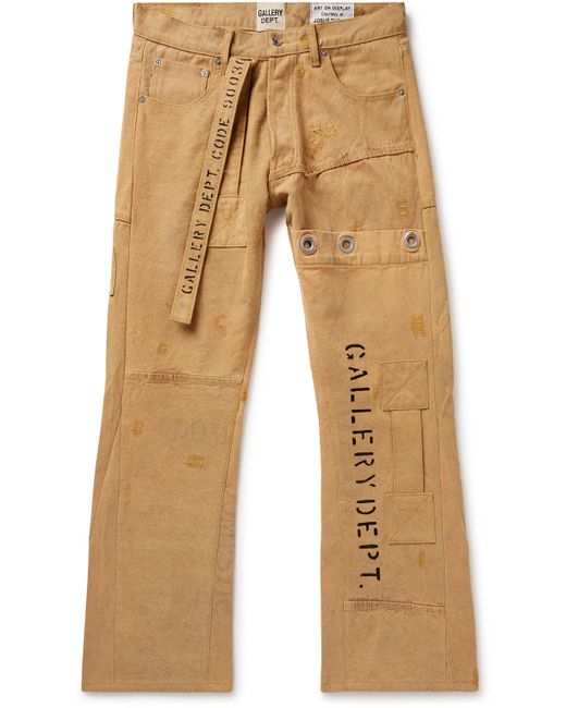 Gallery Dept. Gallery Dept. Straight-Leg Embellished Printed Cotton-Canvas Cargo Trousers UK/US 29
