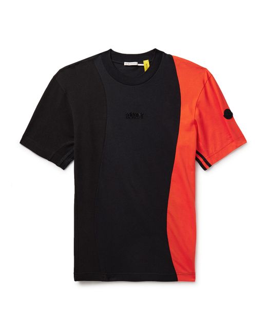 Moncler Genius adidas Originals Logo-Appliquéd Panelled Cotton-Piqué and Jersey T-Shirt