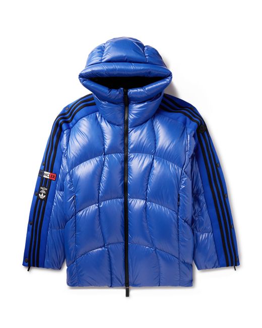 Moncler Genius adidas Originals Beiser Tech Jersey-Trimmed Quilted Glossed-Shell Hooded Down Jacket