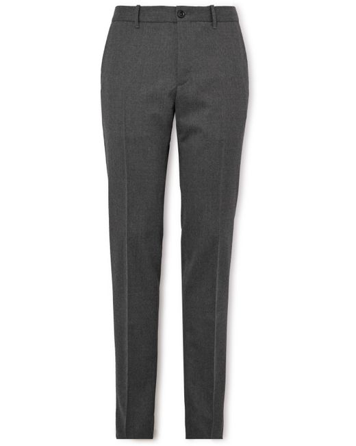 Incotex Straight-Leg Pleated Wool-Blend Flannel Trousers