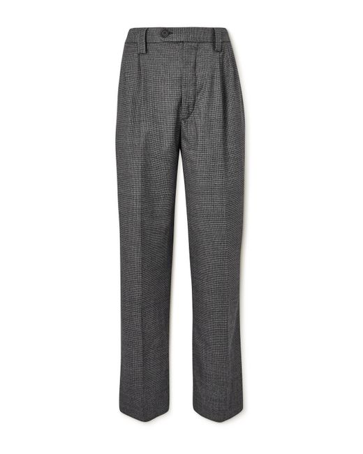mfpen Classic Straight-Leg Pleated Puppytooth Wool Trousers