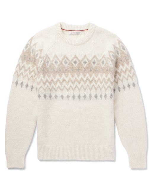 Brunello Cucinelli Fair Isle Jacquard-Knit Sweater