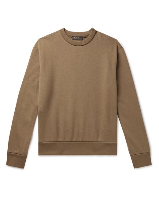 Loro Piana Leather-Trimmed Cotton-Blend Jersey Sweatshirt