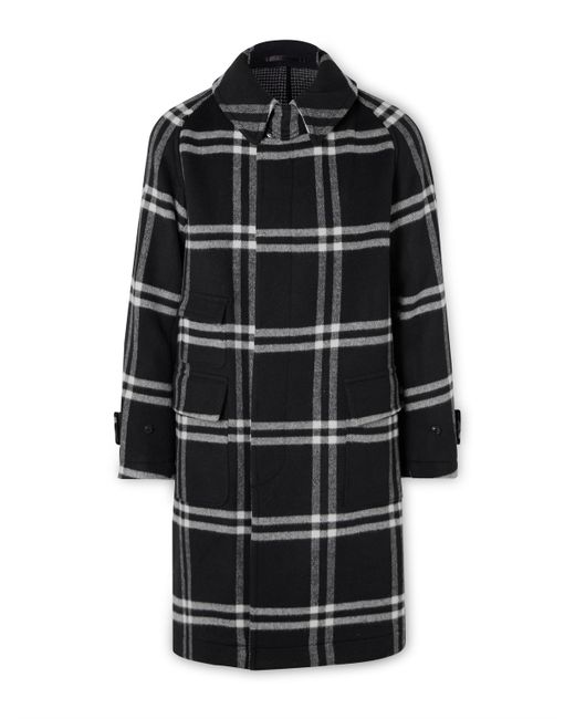 Kaptain Sunshine Throwing Fits Checked Wool-Flannel Coat