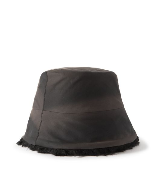 JiyongKim Sun-Bleached Faux Fur-Trimmed Cotton-Blend Bucket Hat