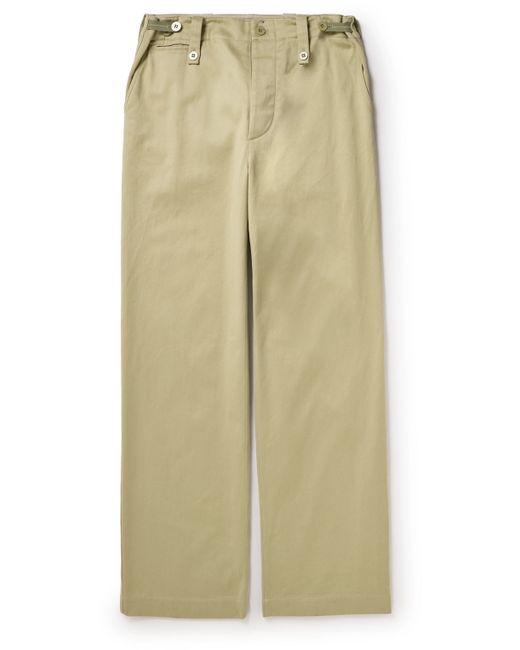 Burberry Wide-Leg Cotton-Twill Trousers