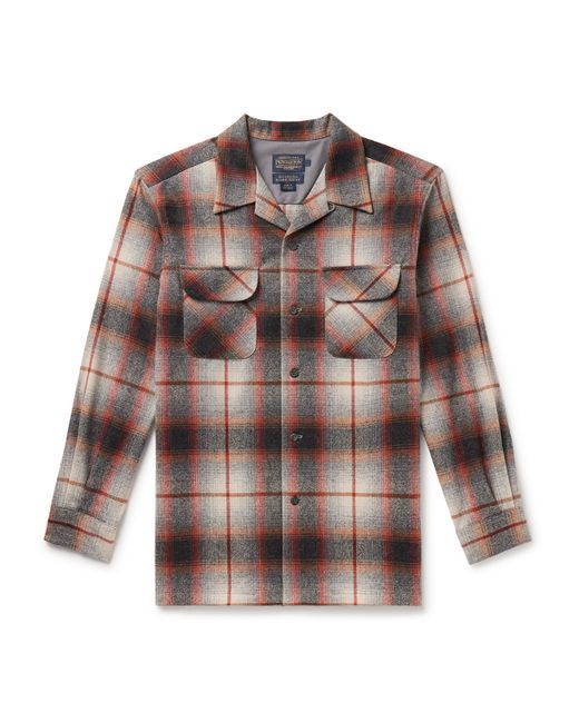 Pendleton Board Convertible-Collar Checked Virgin Wool Shirt