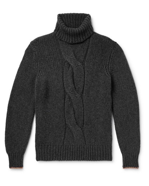 Brunello Cucinelli Cable-Knit Cashmere Rollneck Sweater