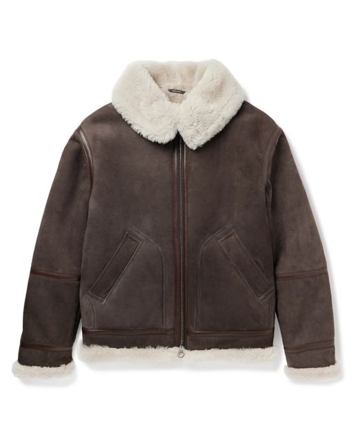 Loro Piana Leather-Trimmed Shearling Jacket