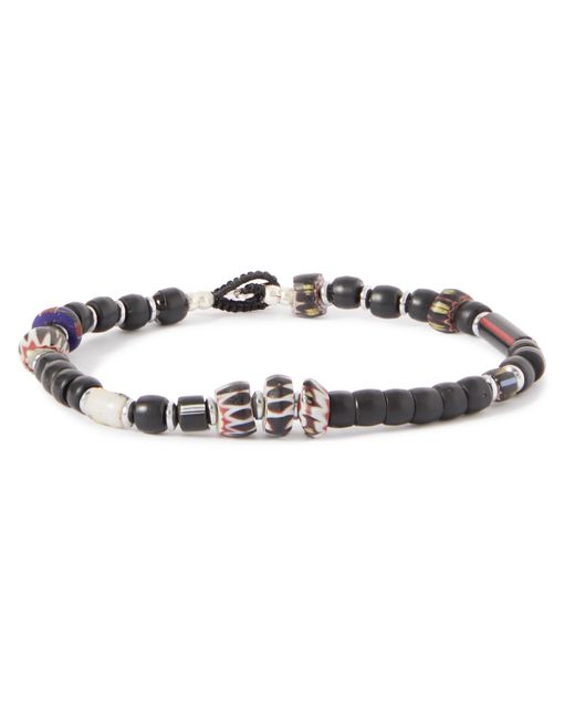 Mikia Silver and Cord Beaded Bracelet