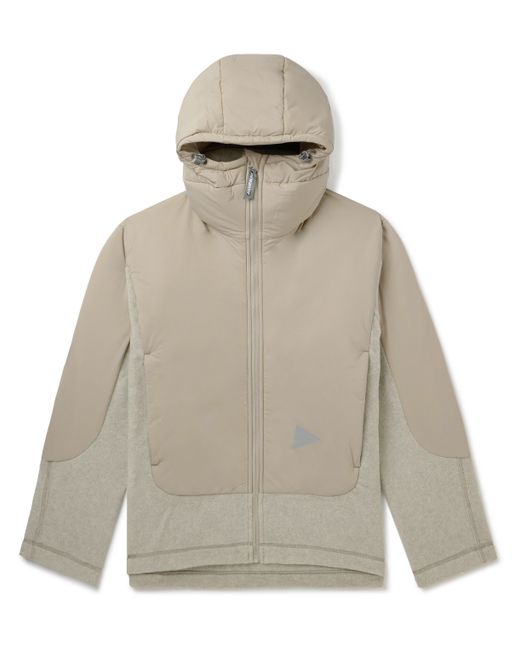 And Wander Padded Fleece and Pertex Hooded Jacket