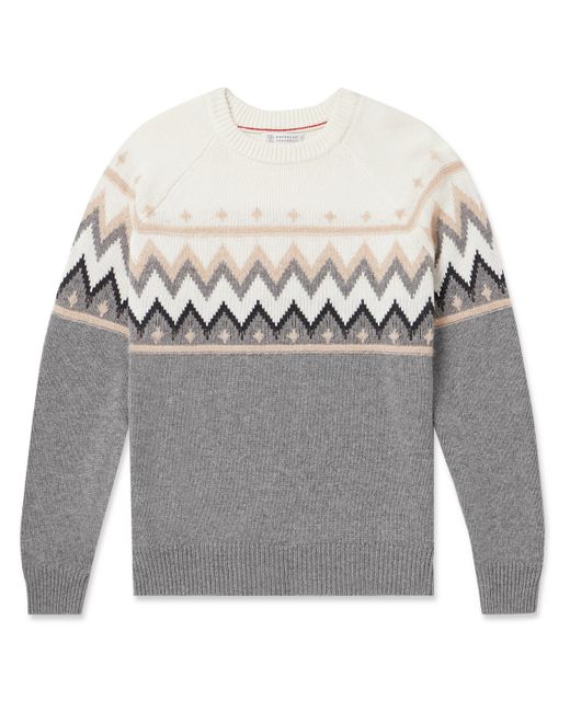 Brunello Cucinelli Fair Isle Cashmere Sweater