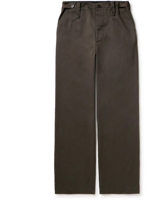 Burberry Wide-Leg Cotton-Twill Trousers