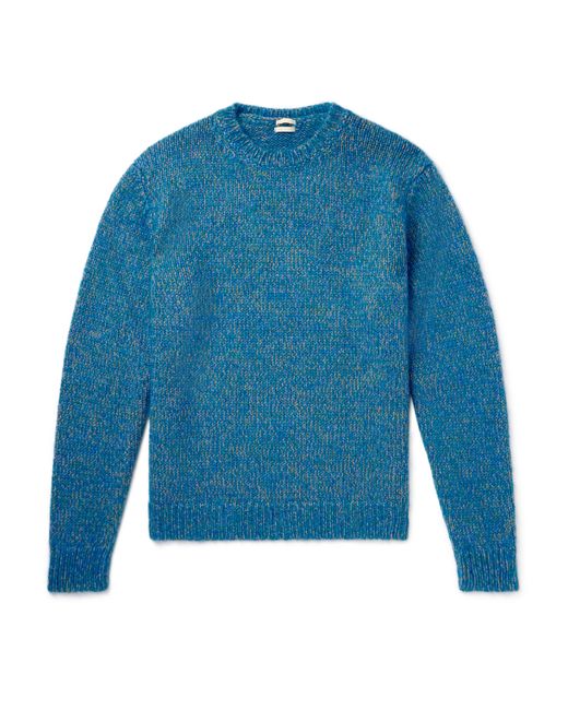 Massimo Alba Ethan Knitted Melangé Wool Mohair and Silk-Blend Sweater