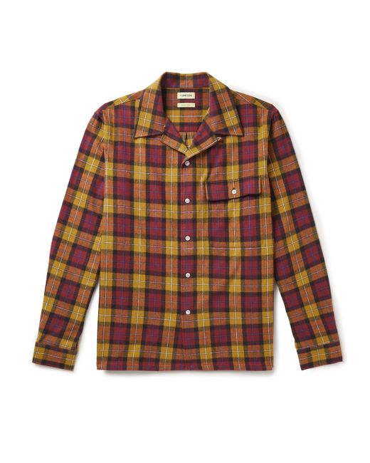 De Bonne Facture Convertible-Collar Checked Cotton-Flannel Shirt