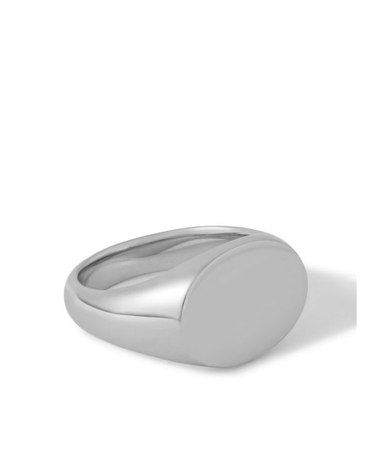 Tom Wood Ivy Rhodium-Plated Recycled Signet Ring