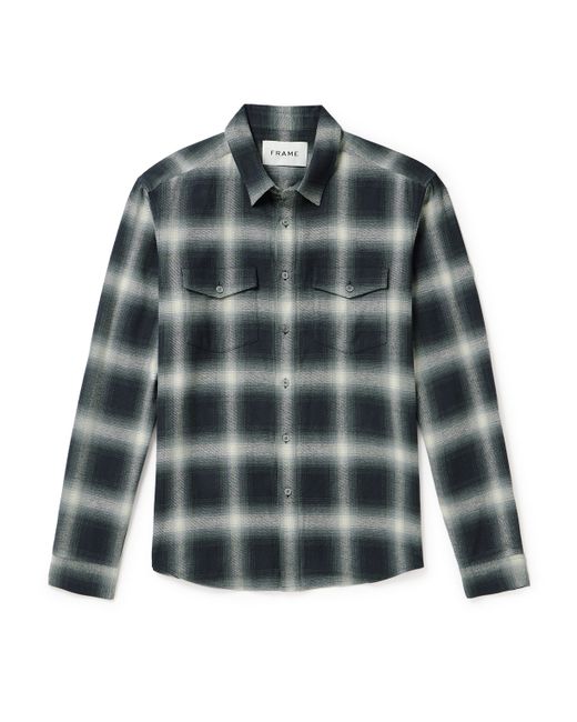 Frame Checked Brushed Cotton-Flannel Shirt
