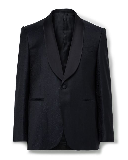 Canali Satin-Trimmed Paisley-Jacquard Wool-Blend Tuxedo Jacket