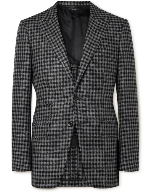 Tom Ford OConnor Slim-Fit Gingham Wool Mohair and Cashmere-Blend Suit Jacket
