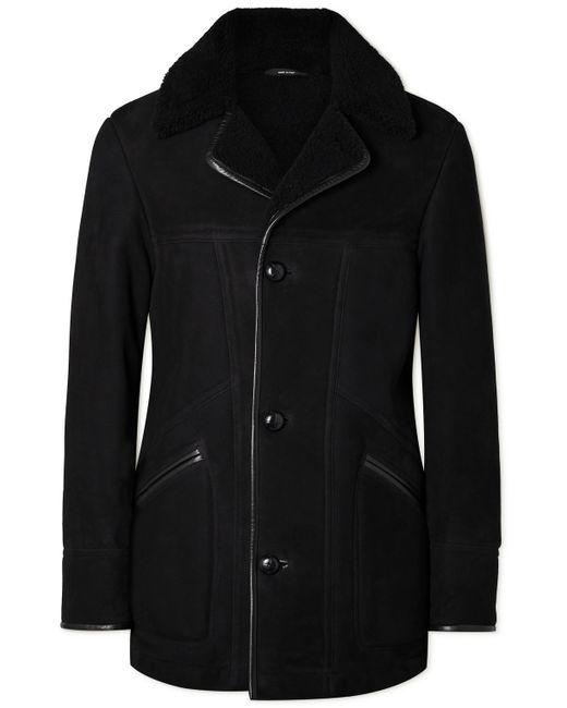 Tom Ford Leather-Trimmed Shearling Peacoat