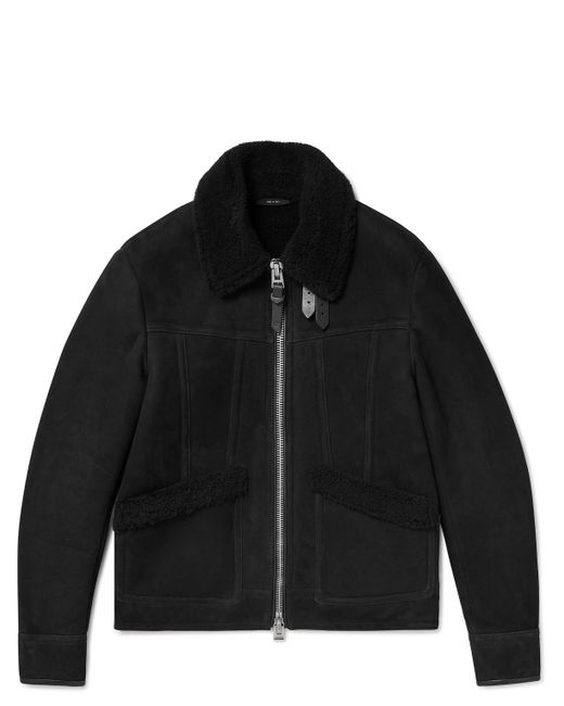 Tom Ford Leather-Trimmed Shearling Flight Jacket