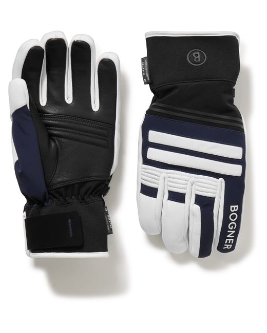 Bogner Alex Rubber-Trimmed Padded Leather and Neoprene Ski Gloves