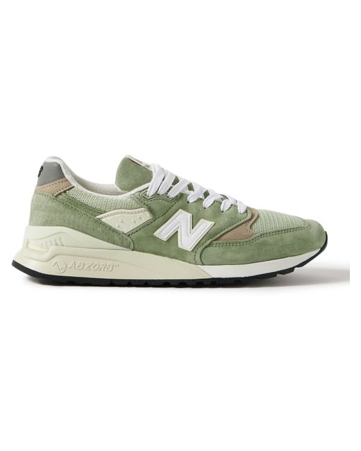 New Balance 998 Leather and Rubber-Trimmed Suede Mesh Sneakers