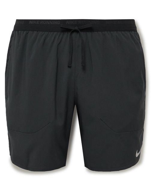 Nike Running Stride Straight-Leg Mesh-Panelled Dri-FIT Ripstop Drawstring Shorts