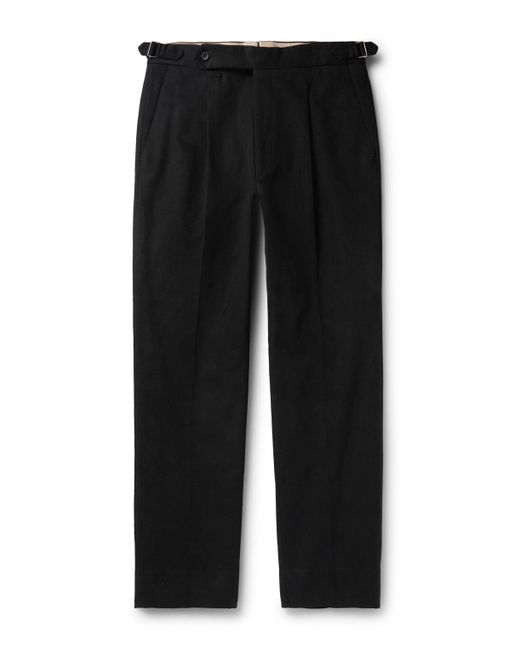 Stòffa Tapered Pleated Cotton-Canvas Trousers