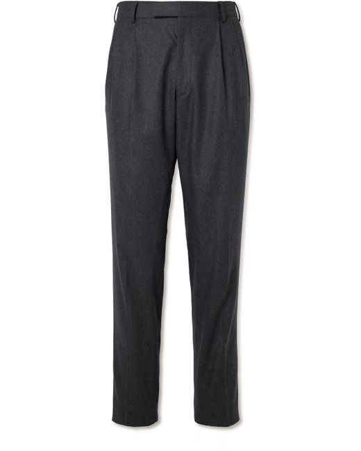 Mr P. Mr P. Tapered Pleated Wool-Blend Flannel Trousers