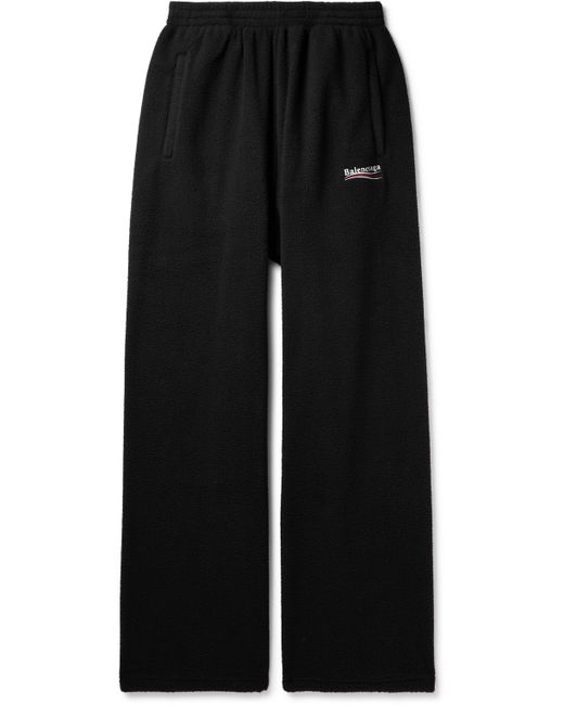 Balenciaga Straight-Leg Logo-Embroidered Cotton-Jersey Sweatpants