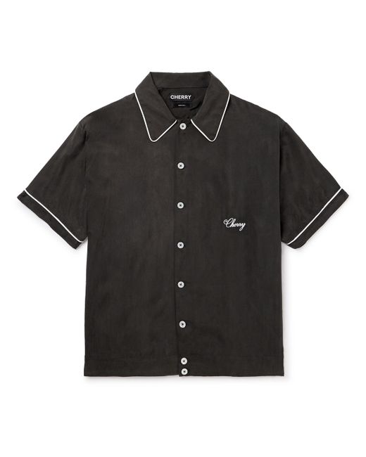 Cherry Los Angeles Smoking Logo-Embroidered Voile Shirt