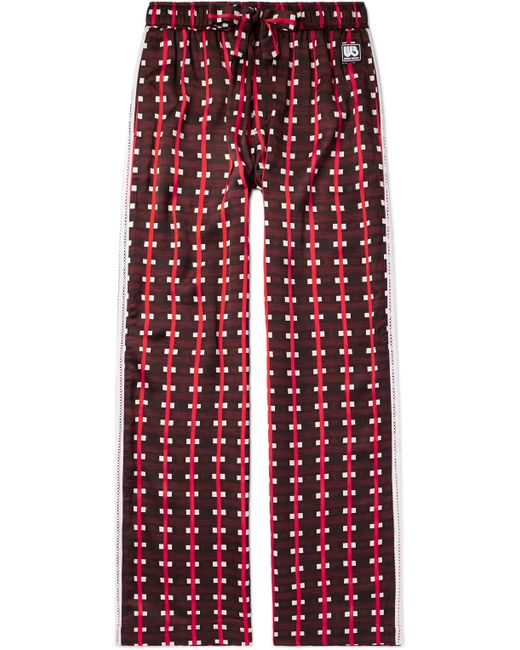Wales Bonner Lubaina Himid Snare Straight-Leg Crochet-Trimmed Printed Jersey Trousers