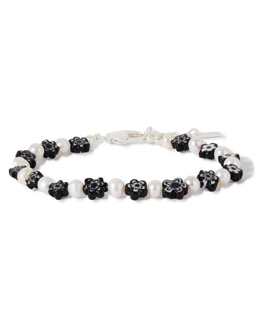 éliou Onlin Silver Pearl and Glass Beaded Bracelet